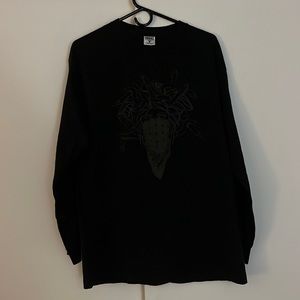 Men’s Crooks and castles long sleeve Medusa shirt all black size large